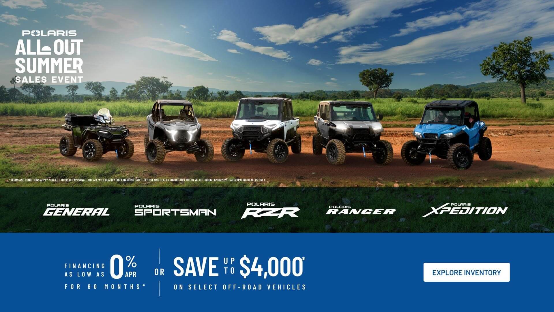 Polaris save up to $4,000 on select off-road vehicles